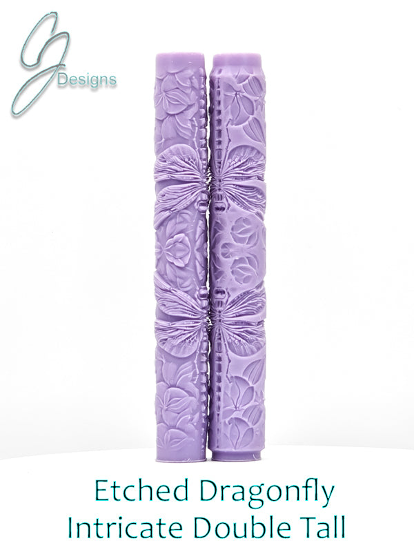 Etched Dragonfly Intricate Detail Texture Roller