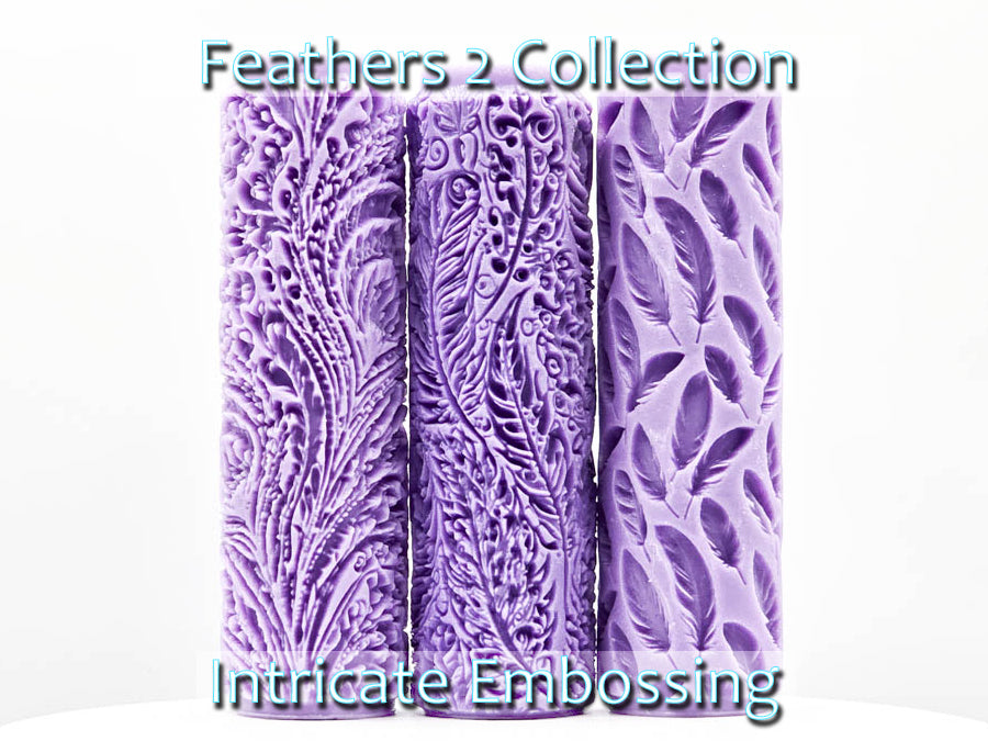 Feathers Collection Intricate Detail Texture Rollers