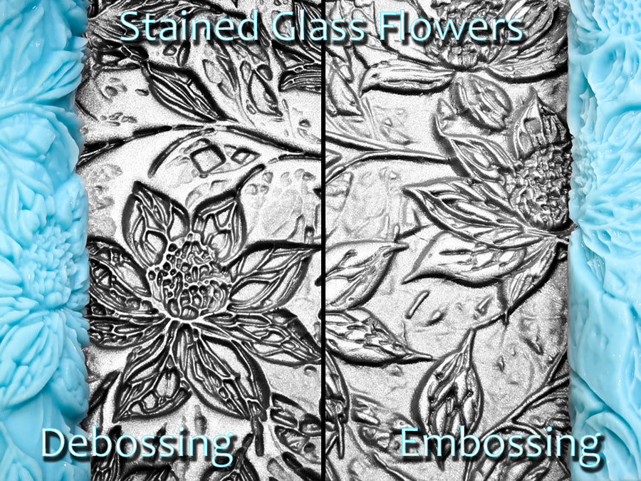 Stained Glass Flowers Deep Impression Texture Rollers