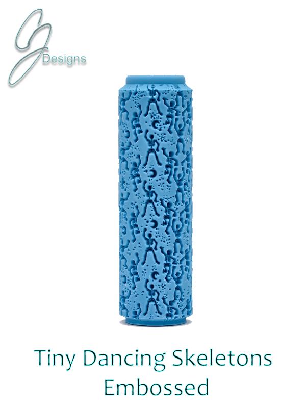 Tiny Dancing Skeletons Deep Impression Texture Roller