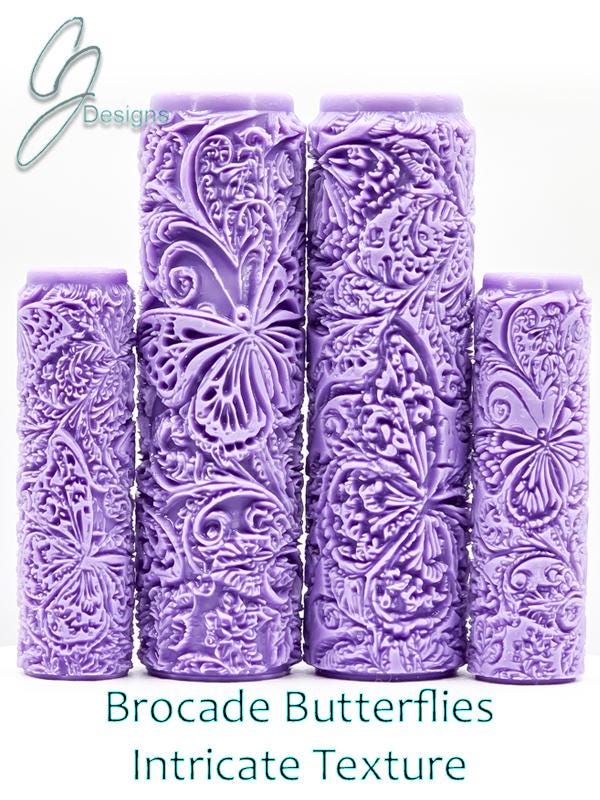 Brocade Butterflies Intricate Detail Texture Roller