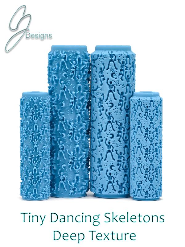 Tiny Dancing Skeletons Deep Impression Texture Roller