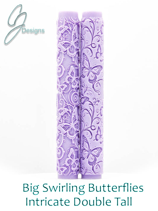 Big Swirling Butterflies Intricate Detail Texture Roller