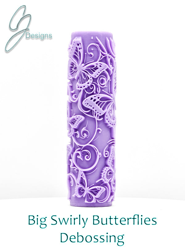 Big Swirling Butterflies Intricate Detail Texture Roller