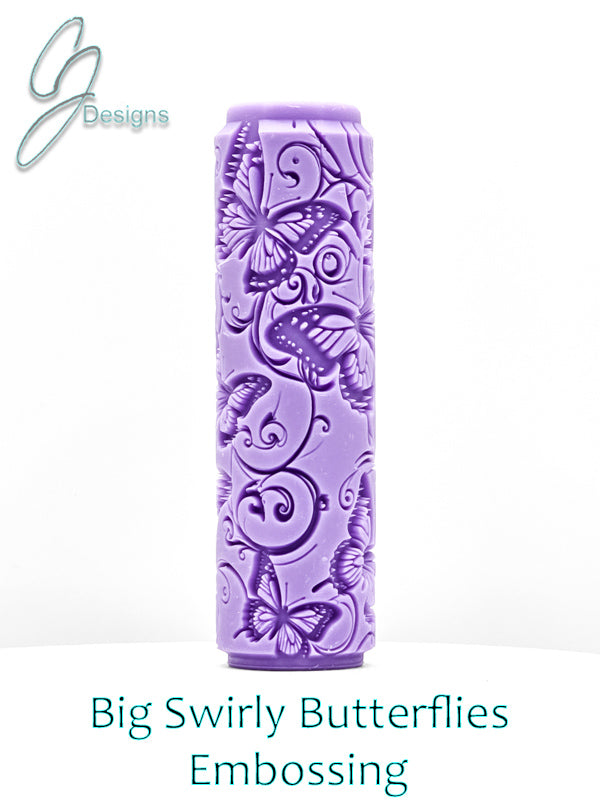 Big Swirling Butterflies Intricate Detail Texture Roller