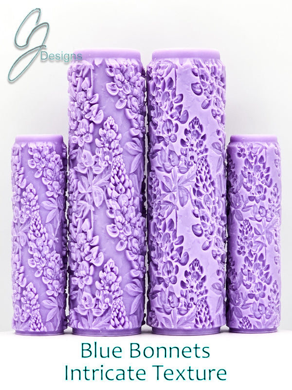 Blue Bonnets Intricate Detail Texture Roller