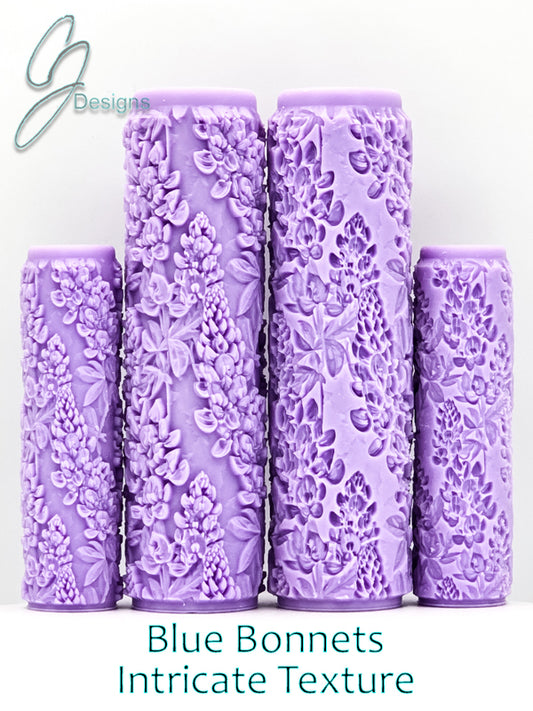 Blue Bonnets Intricate Detail Texture Roller