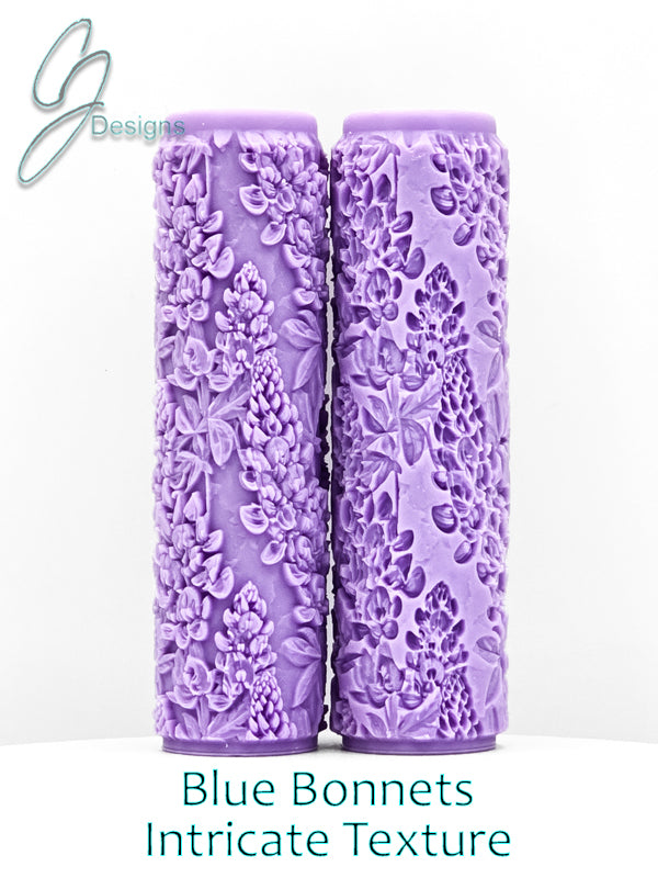 Blue Bonnets Intricate Detail Texture Roller