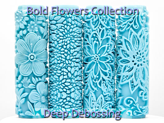 Bold Flowers Collection Deep Impression Texture Rollers