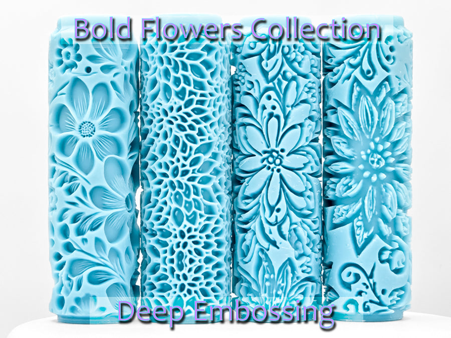 Bold Flowers Collection Deep Impression Texture Rollers