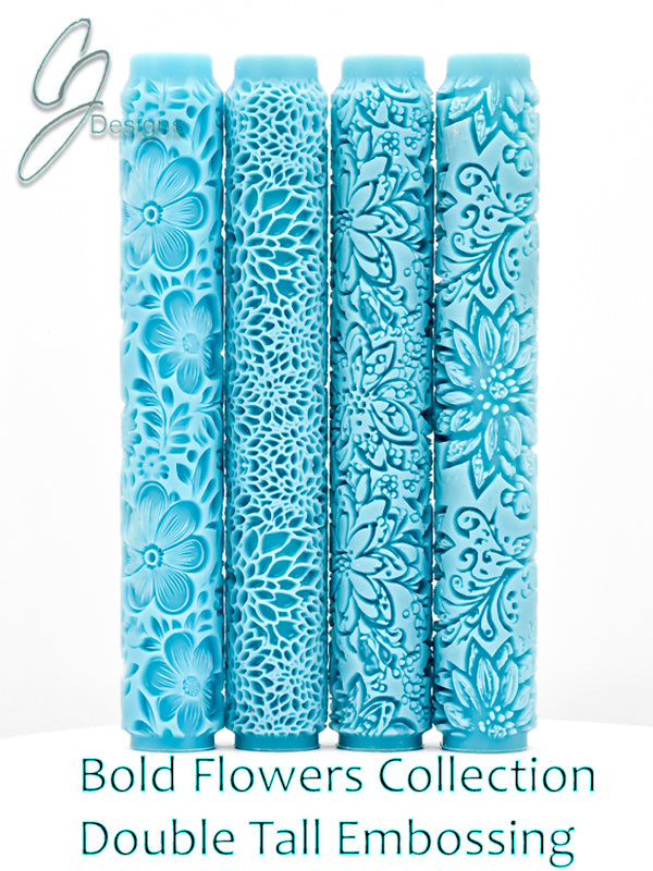 Bold Flowers Collection Deep Impression Texture Rollers