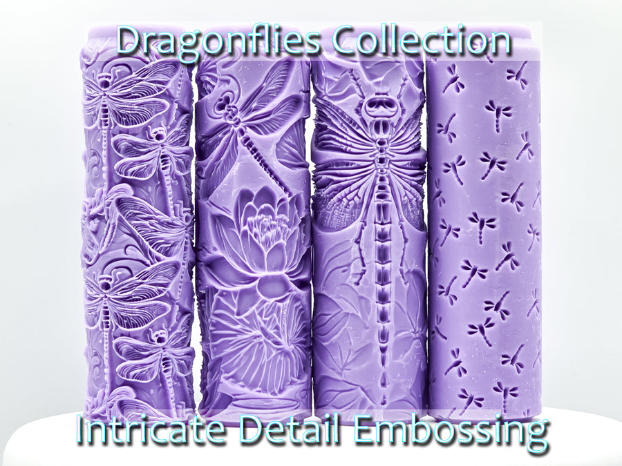Dragonflies Collection Intricate Detail Texture Rollers