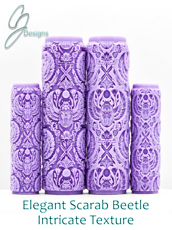 Elegant Scarab Beetle Intricate Detail Texture Roller