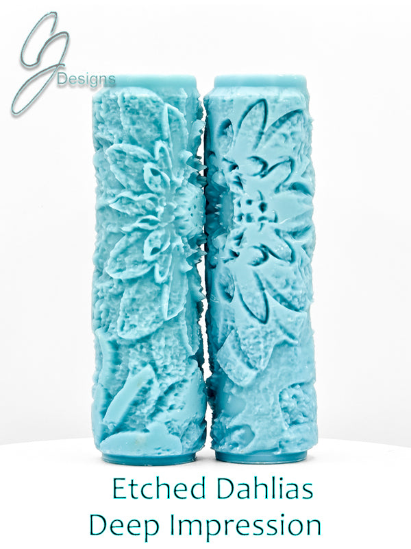 Etched Dahlias Deep Impression Texture Rollers