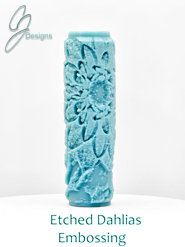 Etched Dahlias Deep Impression Texture Rollers