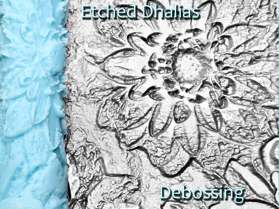 Etched Dahlias Deep Impression Texture Rollers