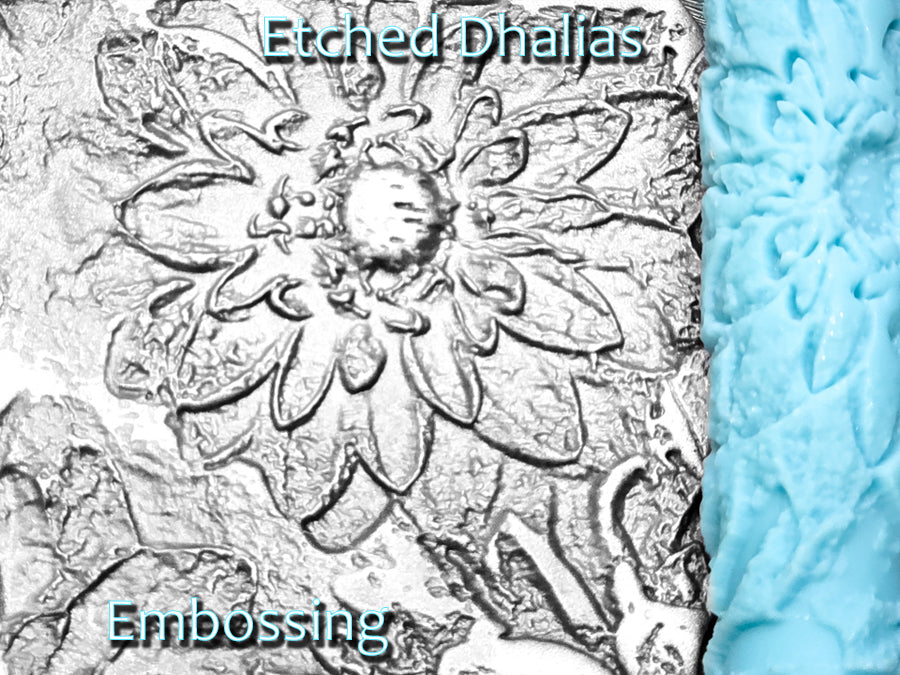 Etched Dahlias Deep Impression Texture Rollers