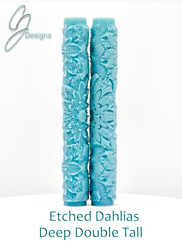 Etched Dahlias Deep Impression Texture Rollers