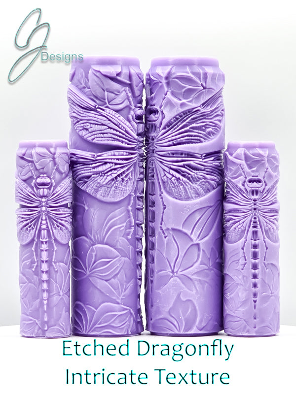 Etched Dragonfly Intricate Detail Texture Roller