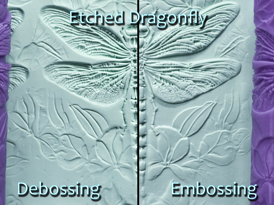 Etched Dragonfly Intricate Detail Texture Roller