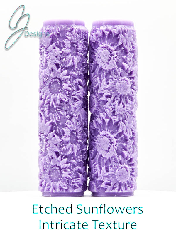 Etched Sunflowers  Intricate Detail Texture Roller