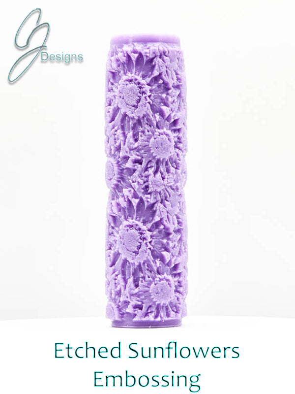 Etched Sunflowers  Intricate Detail Texture Roller