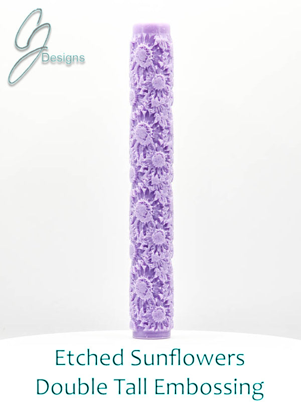 Etched Sunflowers  Intricate Detail Texture Roller