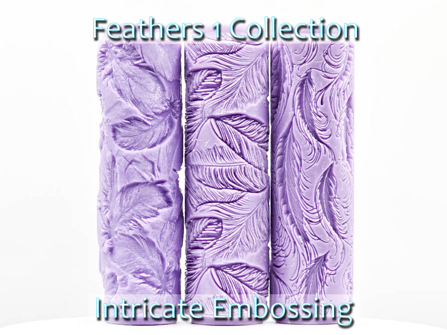 Feathers Collection Intricate Detail Texture Rollers