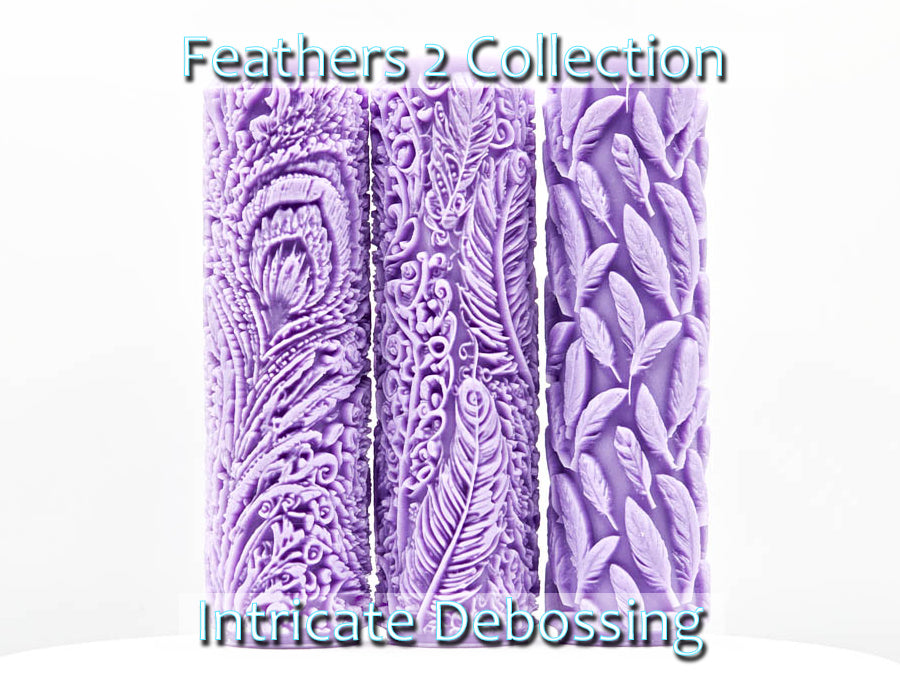 Feathers Collection Intricate Detail Texture Rollers
