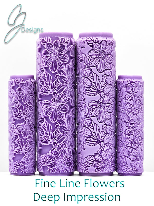 Fine Line Flowers Intricate Detail Texture Roller