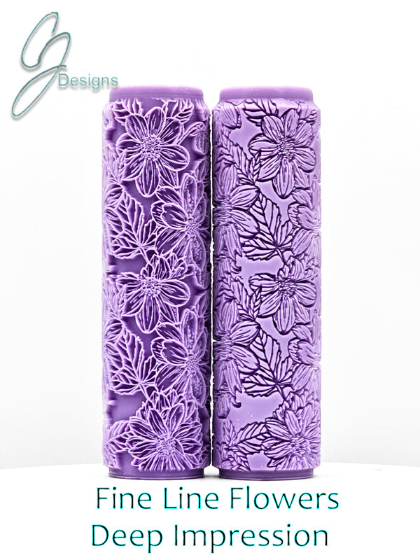 Fine Line Flowers Intricate Detail Texture Roller