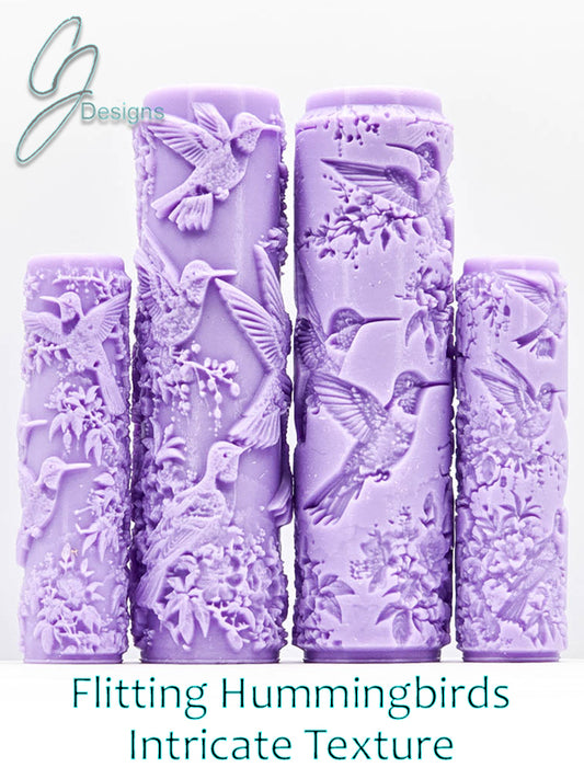 Flitting Hummingbirds Intricate Detail Texture Roller