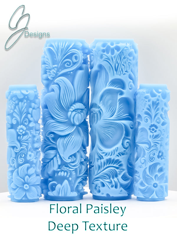 Floral Paisley Deep Impression Texture Rollers