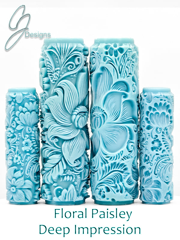 Floral Paisley Deep Impression Texture Rollers