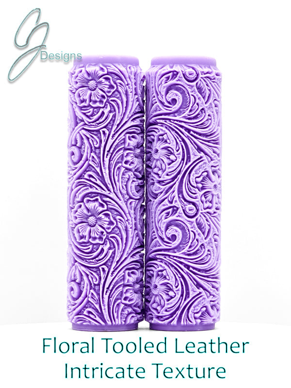 Floral Tooled Leather Intricate Detail Texture Roller