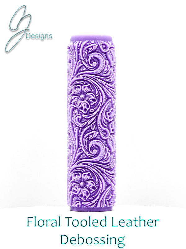 Floral Tooled Leather Intricate Detail Texture Roller