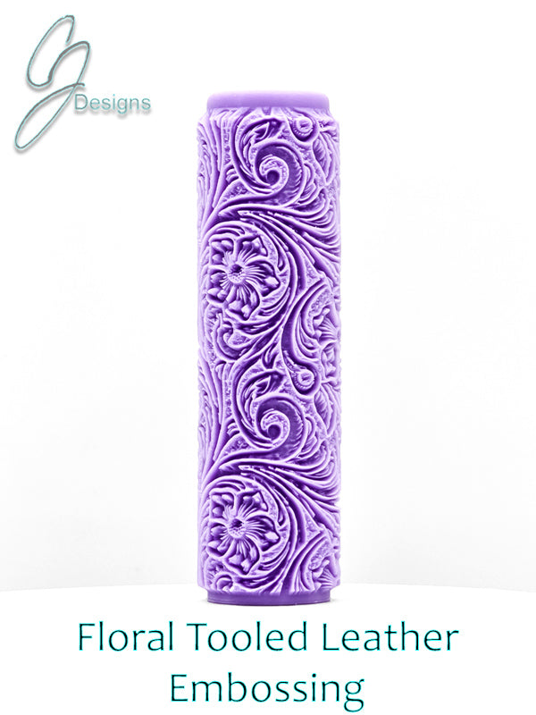 Floral Tooled Leather Intricate Detail Texture Roller