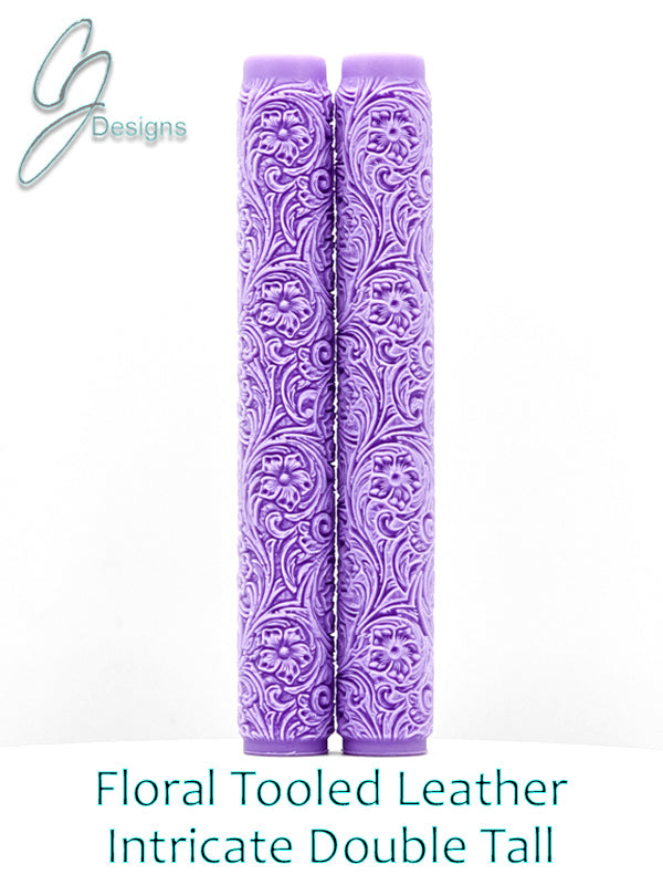 Floral Tooled Leather Intricate Detail Texture Roller