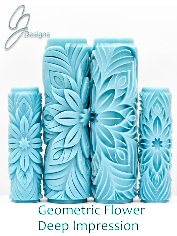 Geometric Flower Deep Impression Texture Rollers