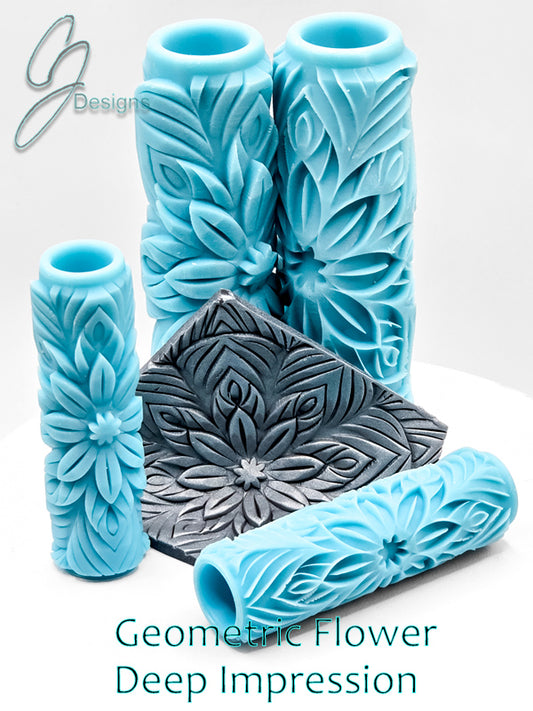 Geometric Flower Deep Impression Texture Rollers