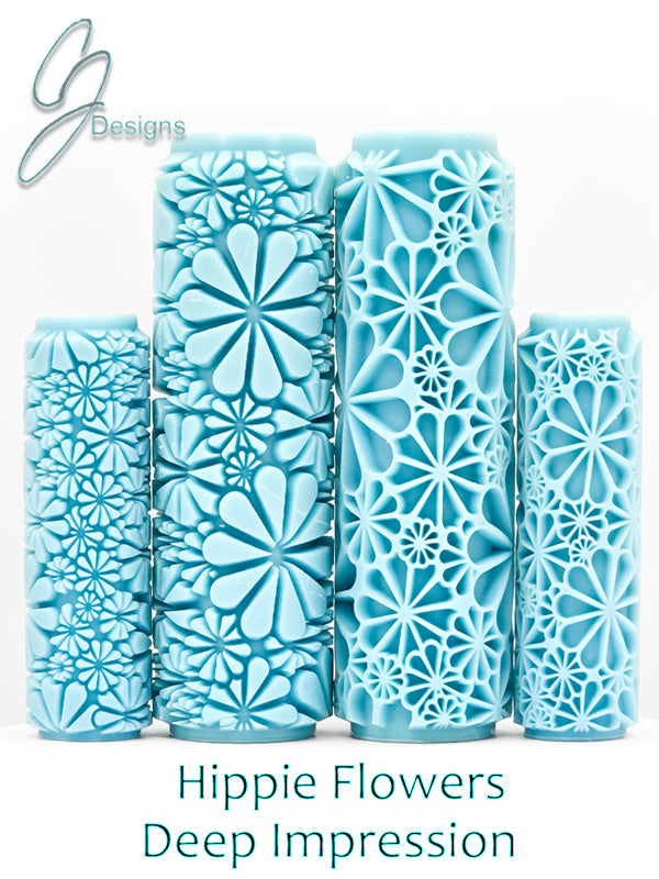 Hippie Flowers Deep Impression Texture Rollers