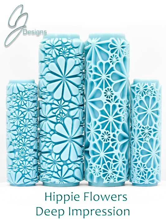 Hippie Flowers Deep Impression Texture Rollers