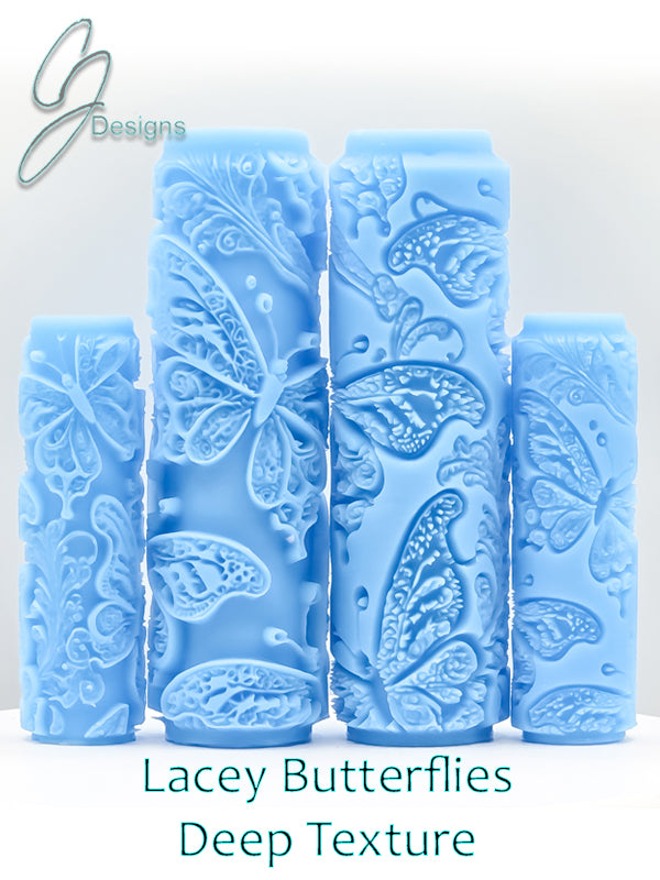 Lacey Butterflies Deep Impression Texture Rollers