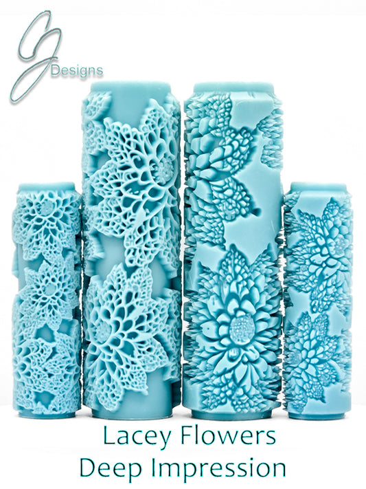 Lacey Flowers Deep Impression Texture Rollers