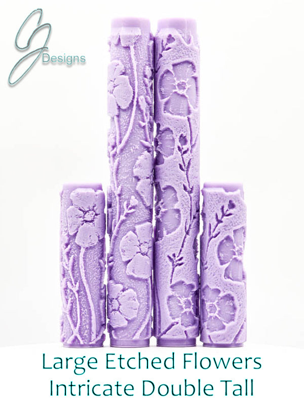 Large Etched Flowers Intricate Detail Texture Roller