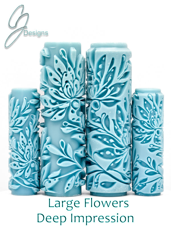 Large Flowers Deep Impression Texture Rollers