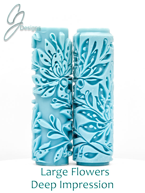 Large Flowers Deep Impression Texture Rollers