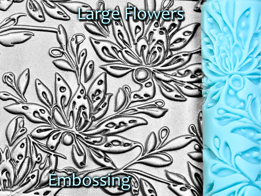 Large Flowers Deep Impression Texture Rollers