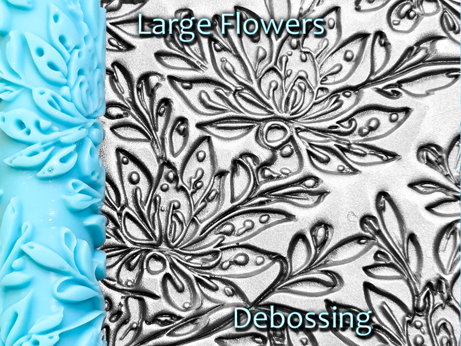 Large Flowers Deep Impression Texture Rollers