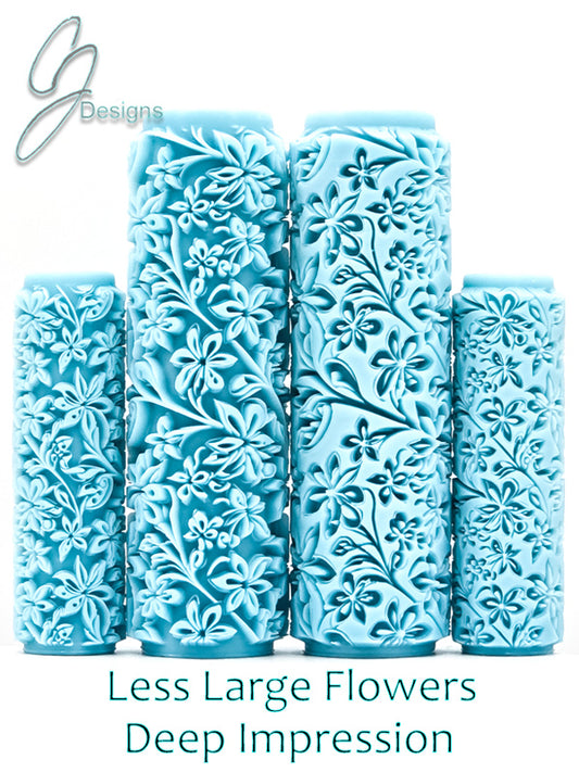 Less Large Flowers Deep Impression Texture Rollers